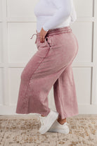 In or Out Wide Leg Cropped Pants in Light Rose Athleisure Ave Shops- Tilden Co.