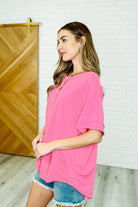 In the Rotation Exposed Seam Tee in Hot Pink Womens Ave Shops- Tilden Co.