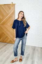 In the Rotation Exposed Seam Tee in Navy Womens Ave Shops- Tilden Co.