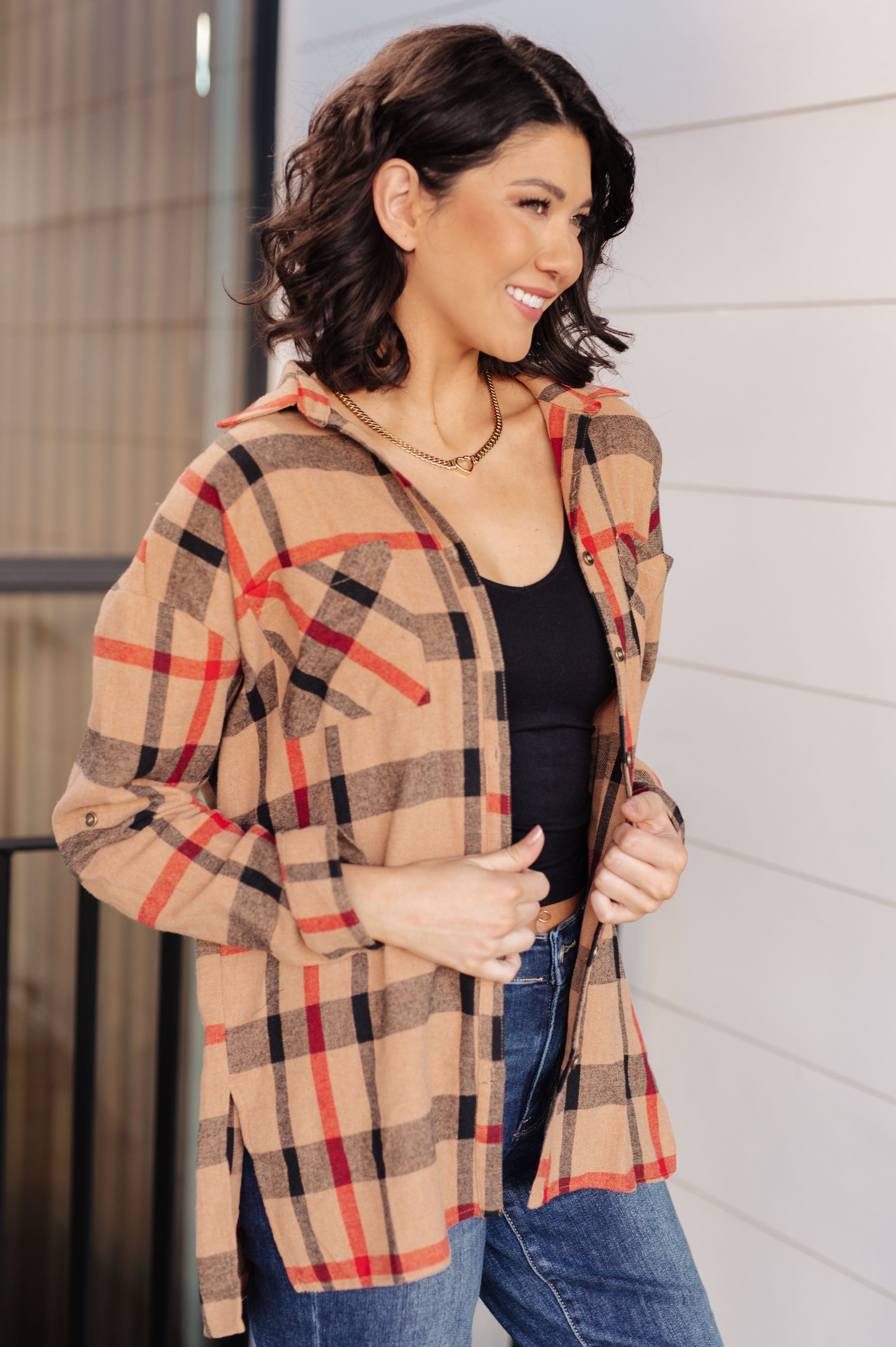 Is It Really Oversized Plaid Button Up    Tops Ave Shops- Tilden Co.