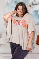 Isabel Embroidered Tunic in Mocha    Tops Ave Shops- Tilden Co.