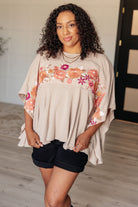 Isabel Embroidered Tunic in Mocha    Tops Ave Shops- Tilden Co.