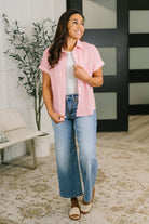 It's Just Business Collared Button Down Blouse Womens Ave Shops- Tilden Co.