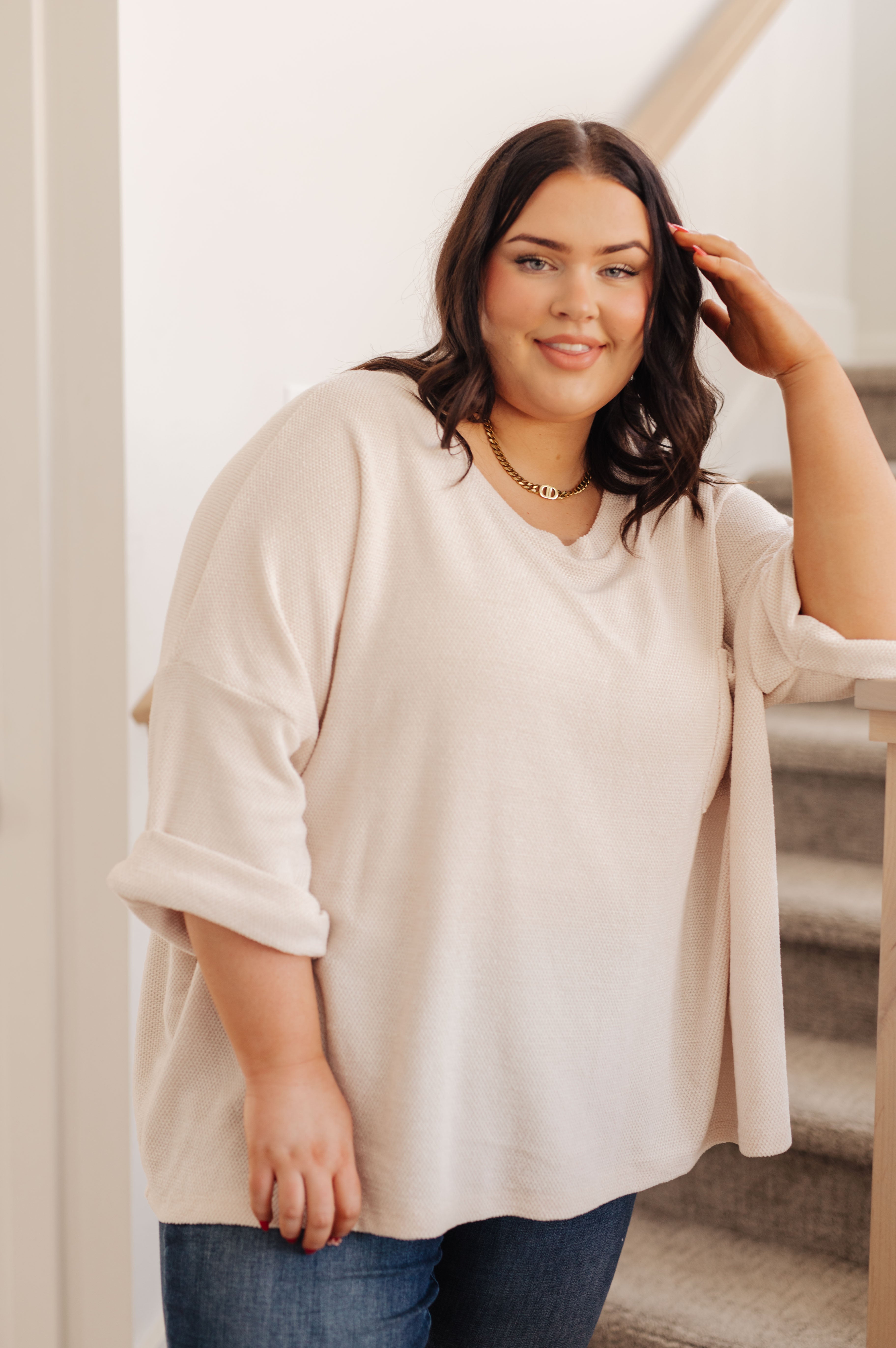 Ivory Thoughts Chenille Blouse    Tops Ave Shops- Tilden Co.