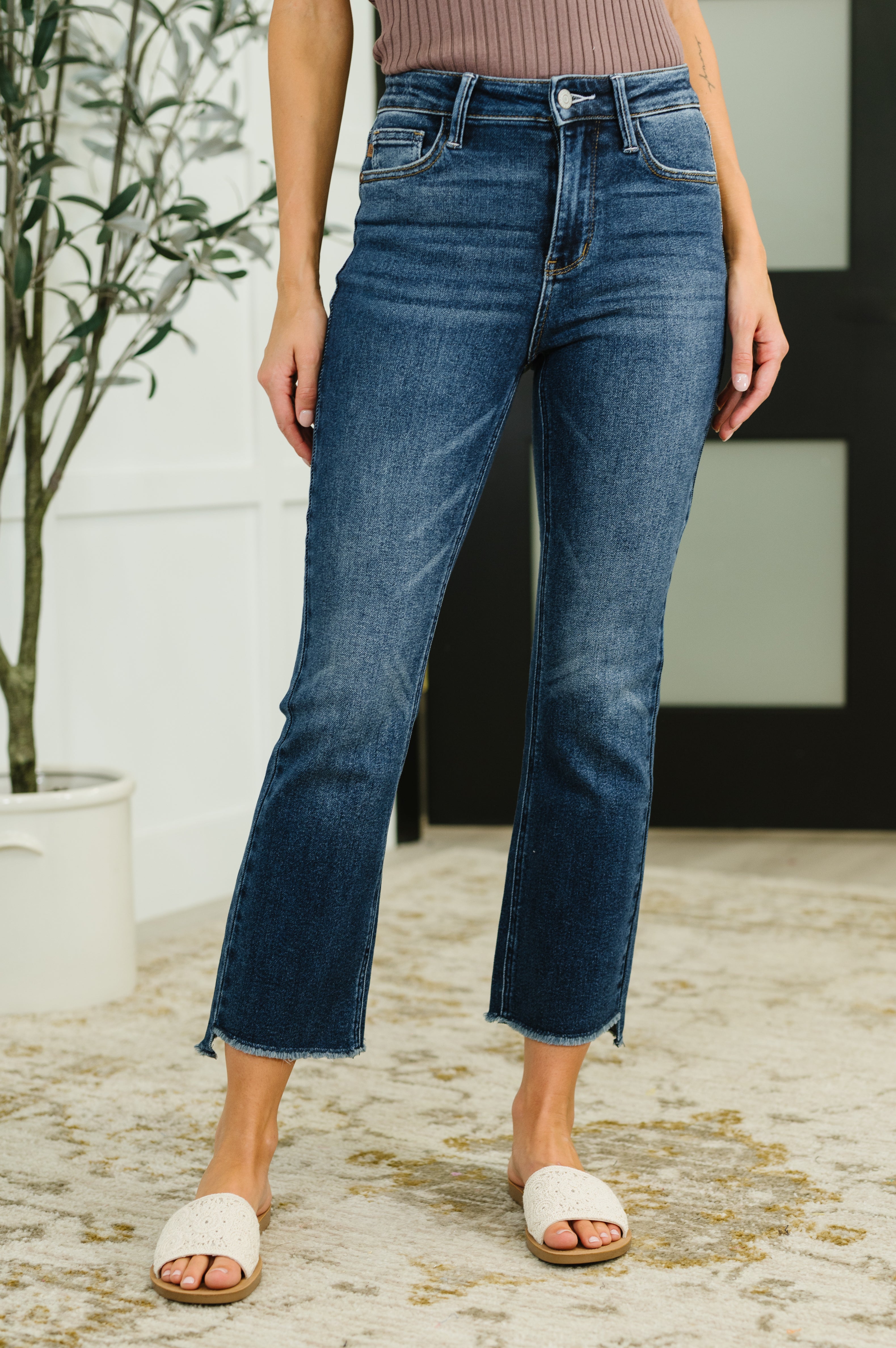 Nova High Waist Dark Wash Kick Flare Womens Ave Shops- Tilden Co.