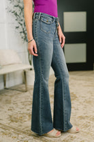 Jackie Mid Rise Flare Jean with Front Flap Pockets Womens Ave Shops- Tilden Co.