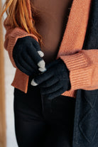 Jane Frost Beanie, Glove, and Scarf Set In Black Accessories Ave Shops- Tilden Co.