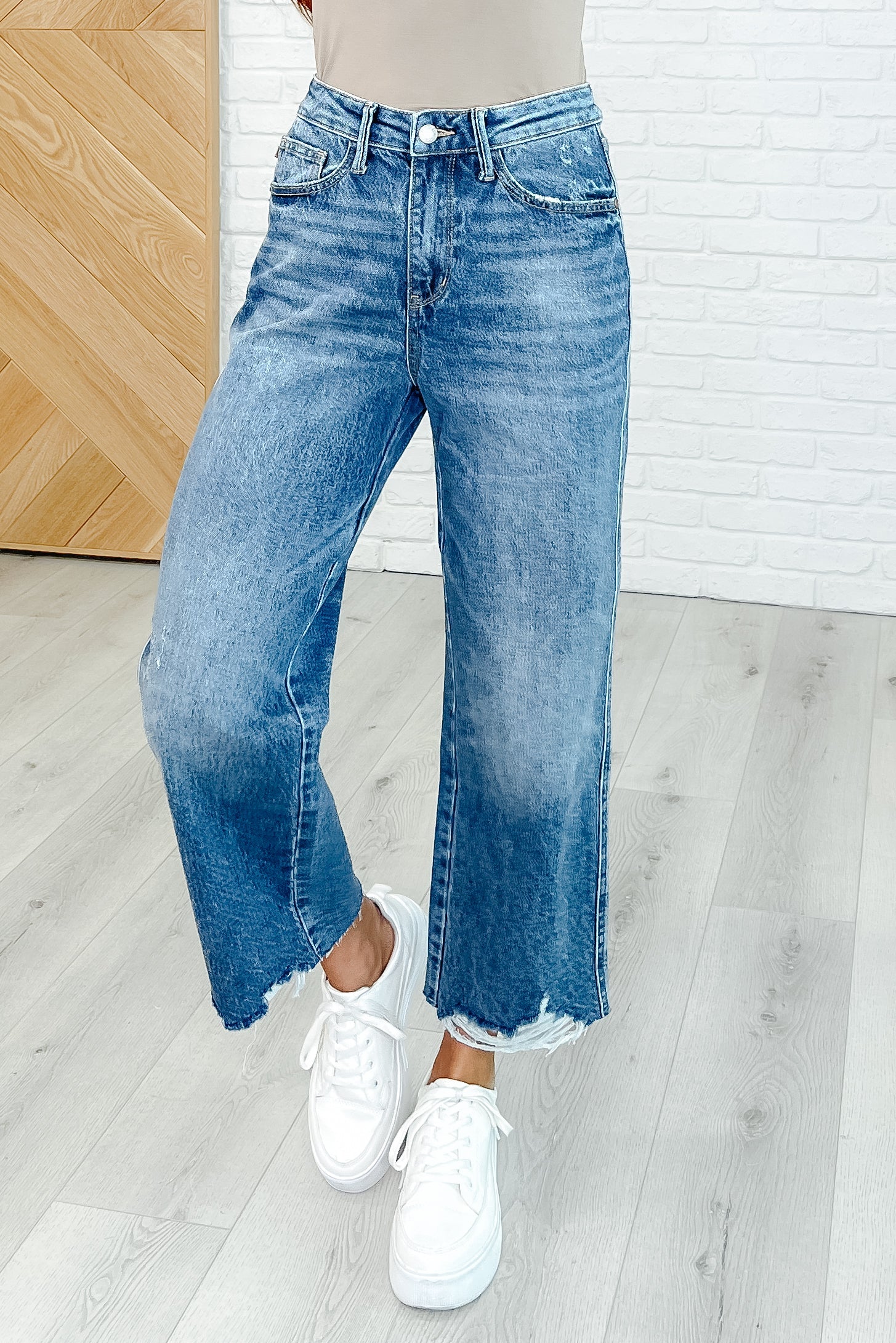 Megan High Rise Rigid Magic Wide Leg Crop Jeans Womens Ave Shops- Tilden Co.