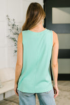 Just Give In Ribbed Knit Tank in Mint Womens Ave Shops- Tilden Co.