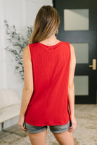 Just Give In Ribbed Knit Tank in Red Womens Ave Shops- Tilden Co.