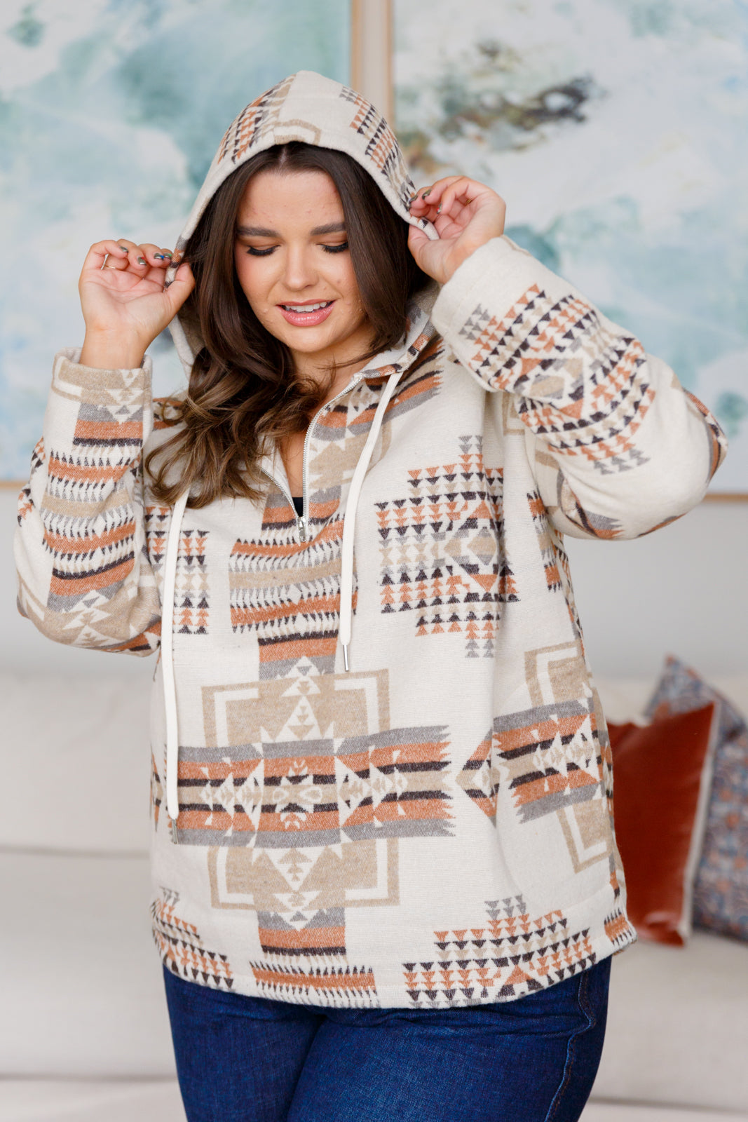 Just Going For It Aztec Hoodie Hoodie Ave Shops- Tilden Co.