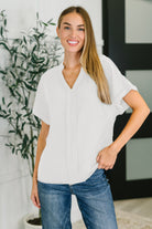 PREORDER: Crinkle Wove V-Neck Blouse in Four Colors Womens Ave Shops- Tilden Co.