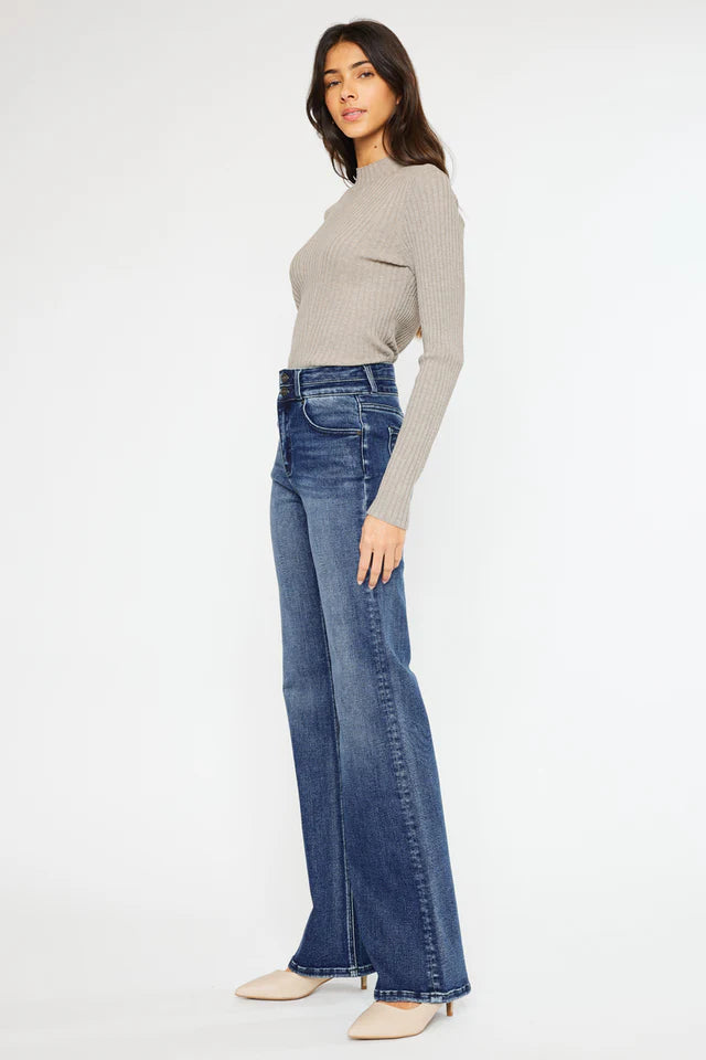 Onyx Ultra High Rise Wide Flare Jeans    Jeans Kancan- Tilden Co.