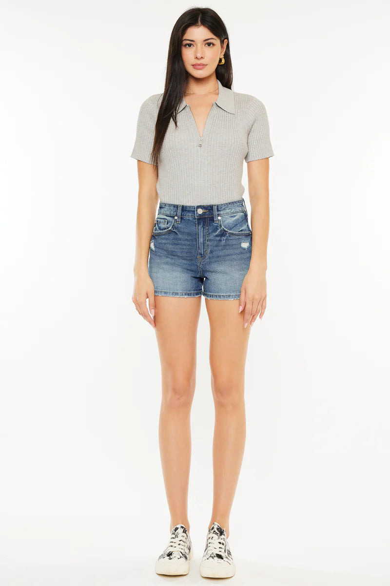 Inaya High Rise Mom Shorts - Final Sale    Shorts Kancan- Tilden Co.