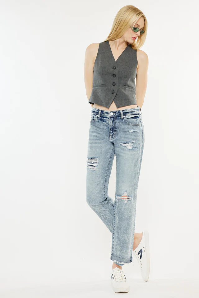 Alena Mid Rise Slim Boyfriend Jeans    Jeans Kancan- Tilden Co.