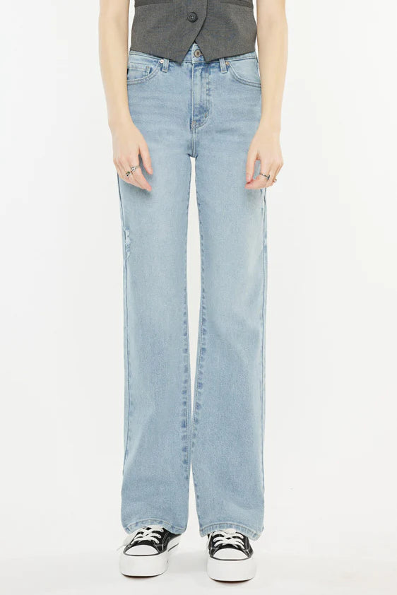 Princess High Rise True Straight Leg Jeans Denim Kancan- Tilden Co.