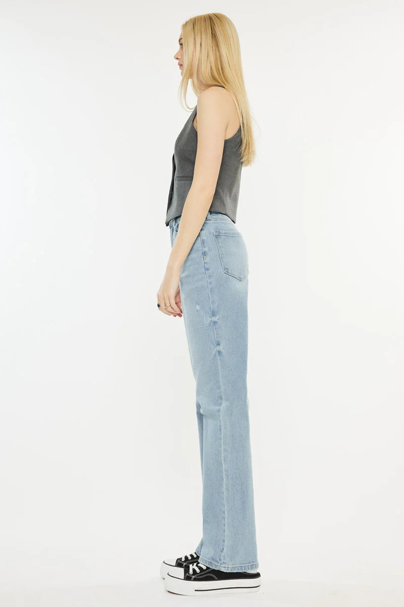Princess High Rise True Straight Leg Jeans Denim Kancan- Tilden Co.