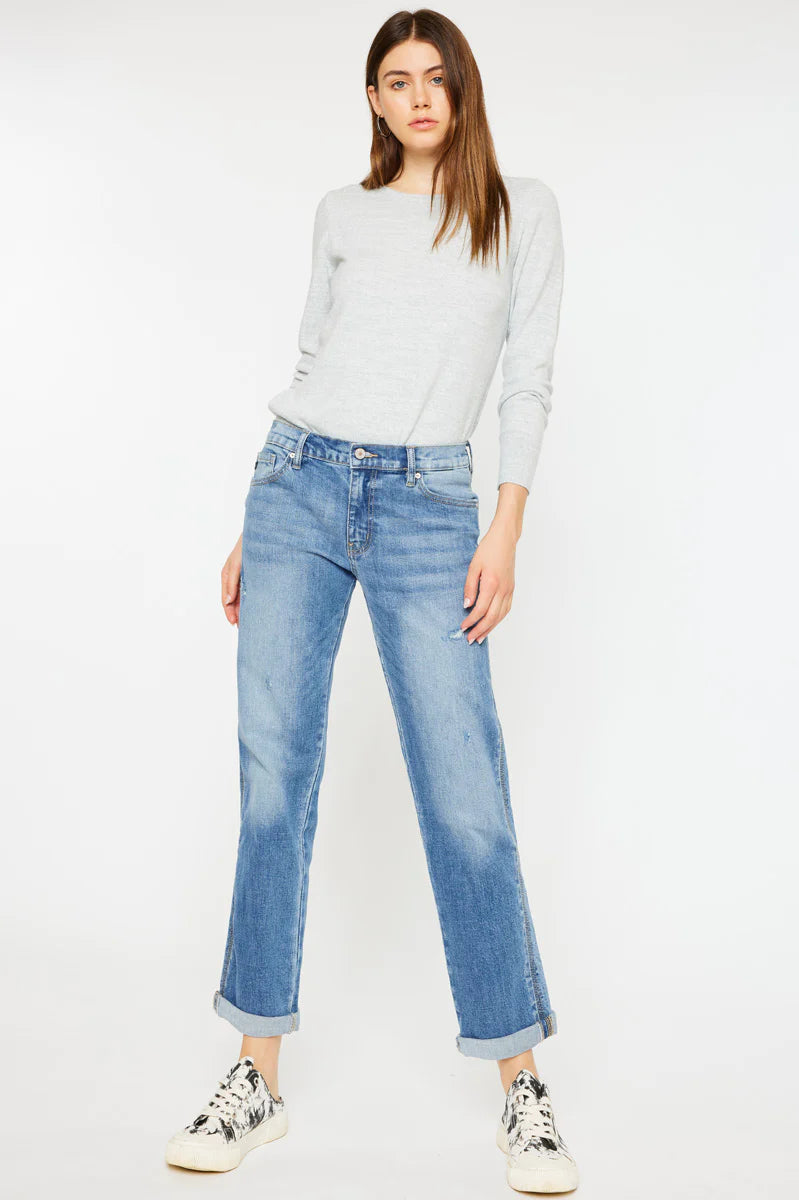 Isa Mid Rise Slim Boyfriend Jeans    Jeans Kancan- Tilden Co.