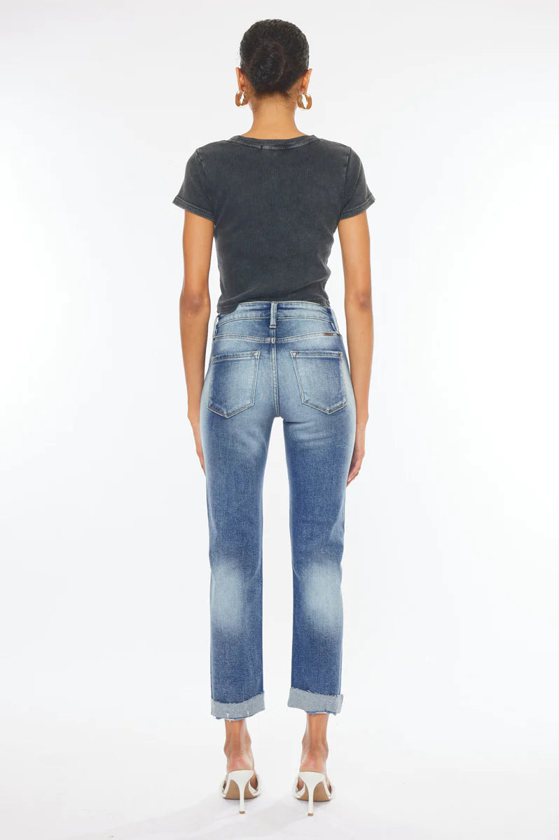 Kaly High Rise Slim Straight Jeans    Jeans Kancan- Tilden Co.