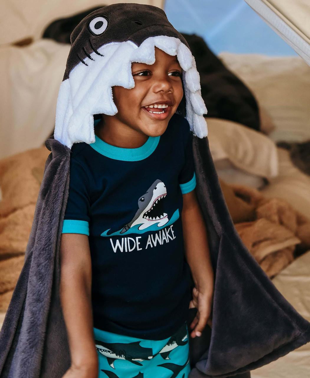 Shark Kid's Hooded Blanket Blanket LazyOne- Tilden Co.