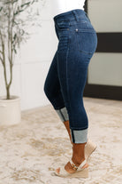 Karen High Rise Double Waist Band Capri Jeans Womens Ave Shops- Tilden Co.