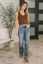 Kayla High Waist Rigid Magic Slim Straight Jeans Ave Shops- Tilden Co.