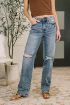 Kayla High Waist Rigid Magic Slim Straight Jeans Ave Shops- Tilden Co.