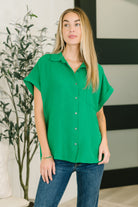 Keep Up Collared Button Down in Green Womens Ave Shops- Tilden Co.