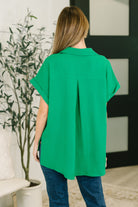 Keep Up Collared Button Down in Green Womens Ave Shops- Tilden Co.