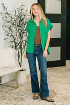 Keep Up Collared Button Down in Green Womens Ave Shops- Tilden Co.