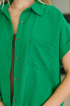 Keep Up Collared Button Down in Green Womens Ave Shops- Tilden Co.