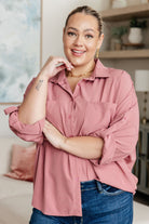 Keep it Profesh Button Up Top Tops Ave Shops- Tilden Co.