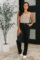 Keira High Waist Cargo Wide in Black Womens Ave Shops- Tilden Co.