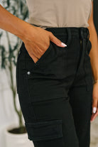 Keira High Waist Cargo Wide in Black Womens Ave Shops- Tilden Co.