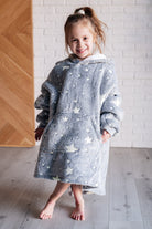 Kids Oversized Hoodie Blanket in Grey Stars Layers Ave Shops- Tilden Co.