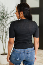 Knit Pick Basic Tee in Black Womens Ave Shops- Tilden Co.