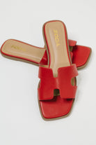 Knit Square Toe Slip on Sandal in Red Womens Ave Shops- Tilden Co.