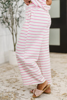 PREORDER: Knit Tank and Bottoms Set in Pink n White Stripe Womens Ave Shops- Tilden Co.