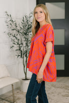 Know Me At All Abstract Split Neck Blouse Blouse Ave Shops- Tilden Co.