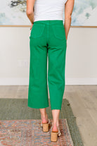 Lisa High Rise Control Top Wide Leg Crop Jeans in Kelly Green    Denim Ave Shops- Tilden Co.