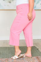 Lisa High Rise Control Top Wide Leg Crop Jeans in Pink    Denim Ave Shops- Tilden Co.