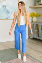 Lisa High Rise Control Top Wide Leg Crop Jeans in Sky Blue    Denim Ave Shops- Tilden Co.