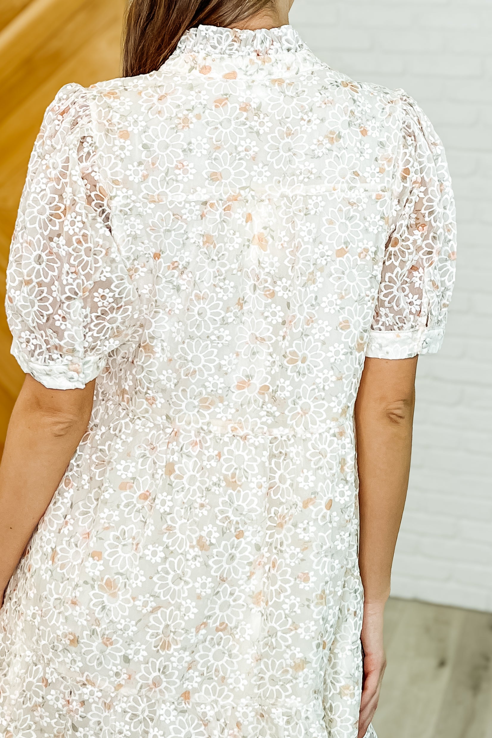 Lace to the Party High Neck Dress in Ivory Multi Womens Ave Shops- Tilden Co.