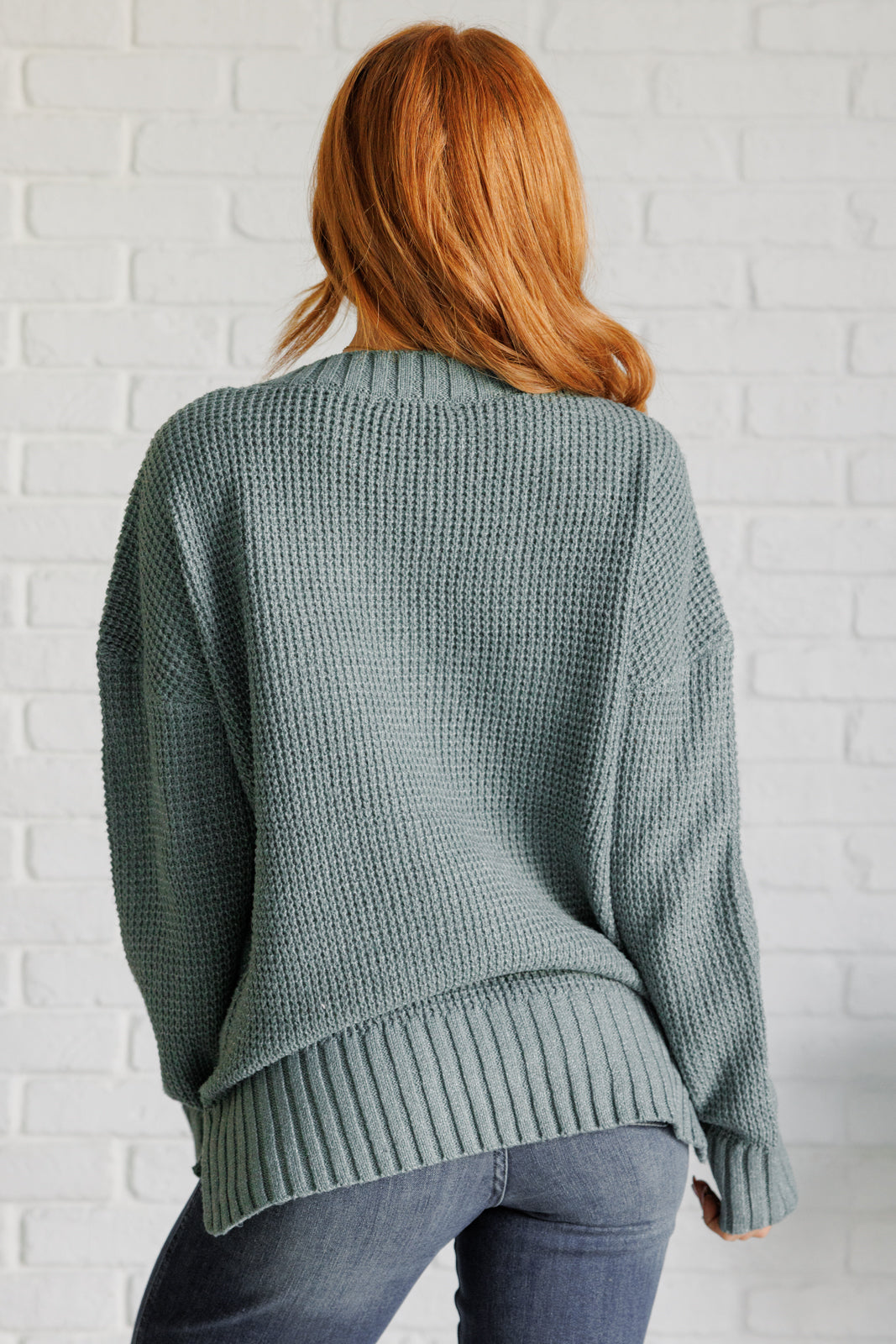 Lakeside View Drop Shoulder Sweater in Sage    Tops Ave Shops- Tilden Co.