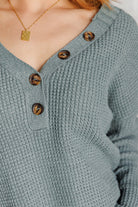 Lakeside View Drop Shoulder Sweater in Sage    Tops Ave Shops- Tilden Co.