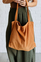 Last Minute Corduroy Tote in Brown    Accessories Ave Shops- Tilden Co.