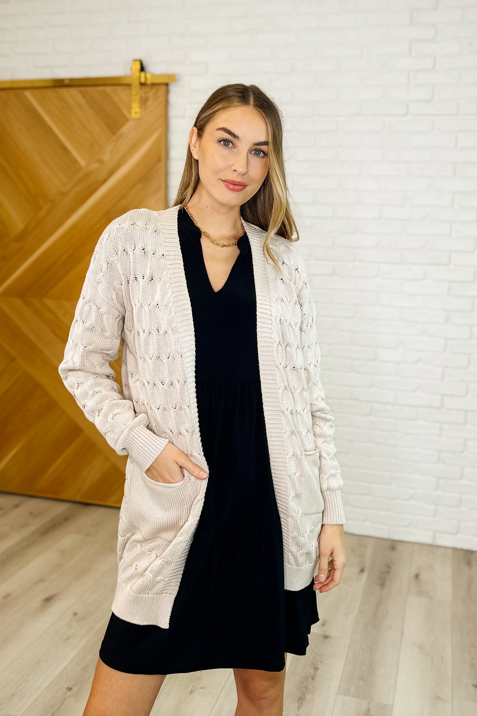 Laugh Airily Cable Knit Cardigan Womens Ave Shops- Tilden Co.