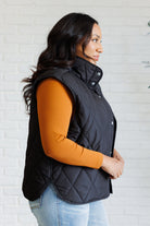 Layering Queen Quilted Puffer Vest in Black    Layers Ave Shops- Tilden Co.