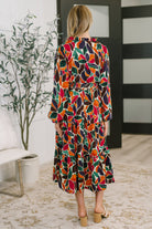 Leafing it All Behind Long Sleeve Tiered Dress Womens Ave Shops- Tilden Co.