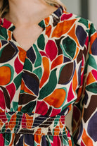 Leafing it All Behind Long Sleeve Tiered Dress Womens Ave Shops- Tilden Co.